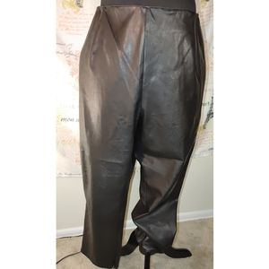 Roaman's Plus Size Black Faux Leather Pants